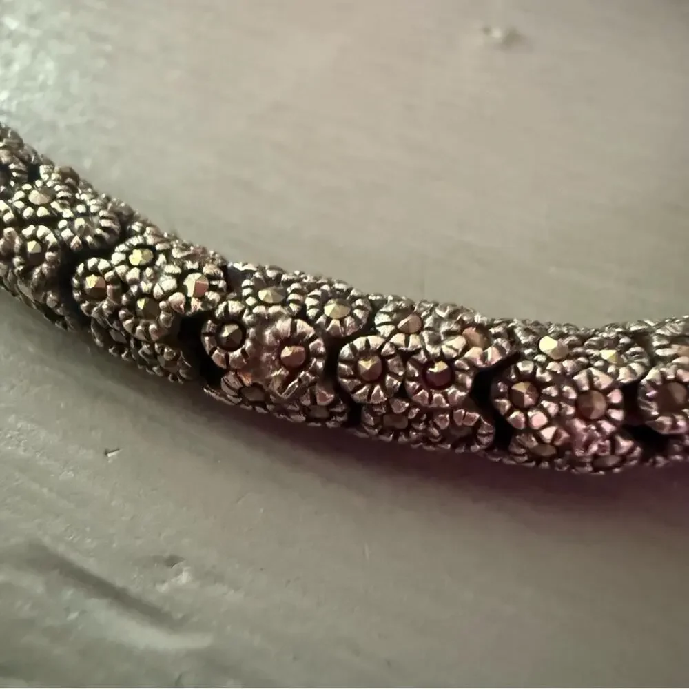 925 Sterling Silver Snake Like Linked Heavy thick Bracelet
